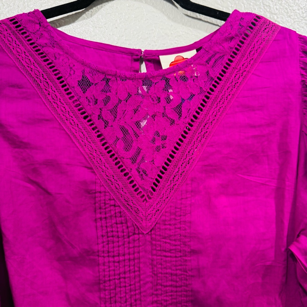 New Farm Rio Kelsie Purple Blouse Size Medium - Picture 6 of 16